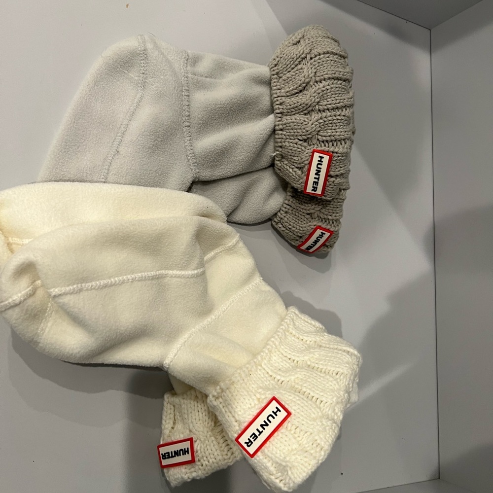 Hunter short boots socks cable knit New